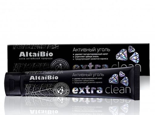 Altaibio Зубная паста Активный Уголь, паста зубная, черная гелевая, 75 мл, 1 шт.